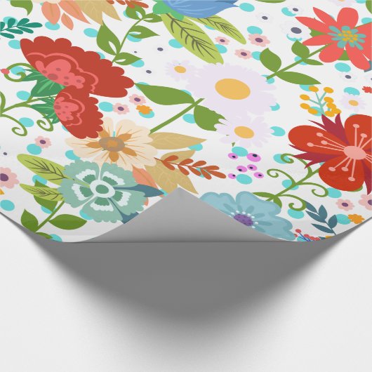 Papier Cadeau Fleurs colorées Motif (Coin)