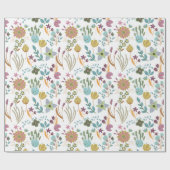 Papier Cadeau Fleurs colorées Motif (Plat)