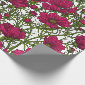 Papier Cadeau Fleurs Cosmos roses (Coin)
