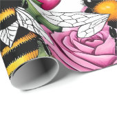 Papier Cadeau Fleurs d'abeilles (Coin rond)