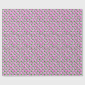 Papier Cadeau Fleurs dahlia roses profondes (Plat)