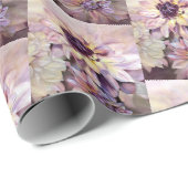Papier Cadeau Fleurs Dahlia Superbes (Coin rond)