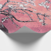 Papier Cadeau Fleurs d'amandier de Vincent Van Gogh Rose pêche (Coin)