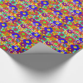 Papier Cadeau Fleurs d'anniversaire de hippie rétros (Coin)