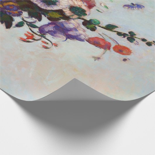 Papier Cadeau Fleurs dans un Vase Rococo, Paul Cezanne (Coin)