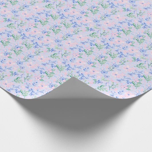 Papier Cadeau Fleurs d'aquarelle Preppy modifiables (Coin)