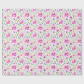 Papier Cadeau Fleurs d'aquarelles, (Plat)
