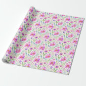Papier Cadeau Fleurs d'aquarelles, (Déroulé)