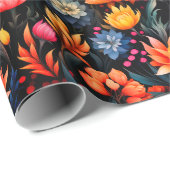 Papier Cadeau Fleurs d'art (Coin rond)