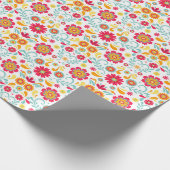 Papier Cadeau Fleurs d'art folklorique Envelopper le papier (Coin)