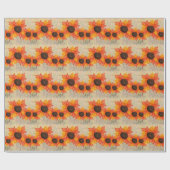 Papier Cadeau Fleurs d'automne (Plat)
