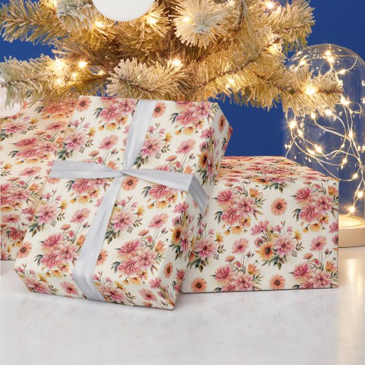 Papier Cadeau Fleurs d'automne (Vacances)
