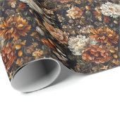 Papier Cadeau Fleurs d'automne élégantes Botaniques d'automne (Coin rond)