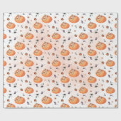 Papier Cadeau Fleurs d'automne et Citrouilles (Plat)
