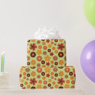 Papier Cadeau Fleurs d'automne sans couture automne cadeaux d'an
