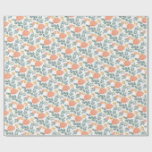 Papier Cadeau Fleurs d'Automne Vintage (Plat)