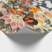 Papier Cadeau FLEURS DE BOUTEILLES ET Papier À LACE ROSE (Coin)