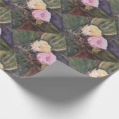 Papier Cadeau Fleurs de cactus rose et jaune (Coin)