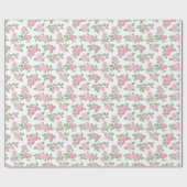 Papier Cadeau Fleurs de Camellia Rose Douce (Plat)