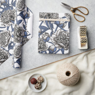 Papier Cadeau Fleurs de cendres blanches