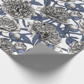 Papier Cadeau Fleurs de cendres blanches (Coin)