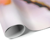 Papier Cadeau Fleurs de cerises blanches fraîches mignonnes Saku (Coin rond)