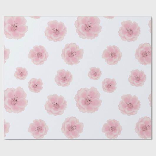 Papier Cadeau Fleurs de cerises roses. Motif sans couture. Sakur (Plat)