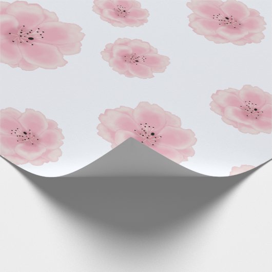 Papier Cadeau Fleurs de cerises roses. Motif sans couture. Sakur (Coin)