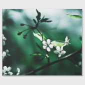 Papier Cadeau Fleurs de cerisier blanches (Plat)