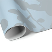 Papier Cadeau Fleurs de cerisier bleu rose foncé (Coin rond)