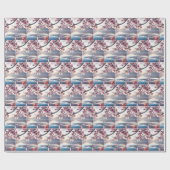 Papier Cadeau Fleurs de cerisiers avec goutte d'eau (Plat)