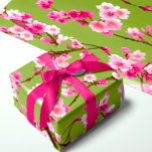 Papier Cadeau Fleurs de cerisiers roses sur Chartreuse Vert<br><div class="desc">Ce design d'arrêt de spectacle mérite d'être à l'avant et au centre ! Cette collection est une ode à nos fleurs de cerisiers préférées à Kyoto, au Japon. Le mélange vert et rose ne manquera pas de retenir l'attention. Utilisez-le pour les fêtes, anniversaires, anniversaires, utilisez-le parce que c'est le lundi...</div>