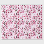 Papier Cadeau Fleurs de cerisiers sur les branches (Plat)