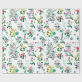 Papier Cadeau Fleurs de champ dynamiques (Plat)