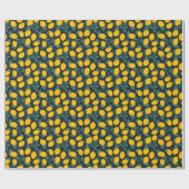 Papier Cadeau Fleurs de citrons, Texture d'été Vintage. (Plat)