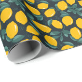 Papier Cadeau Fleurs de citrons, Texture d'été Vintage. (Coin rond)