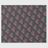 Papier Cadeau Fleurs de coeur roses Fête des mères - Papier à en (Plat)