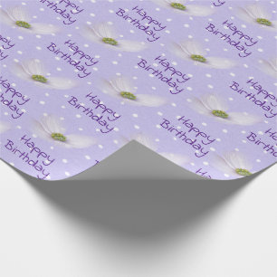 Papier Cadeau Fleurs De Cosmos Anniversaire En Pois
