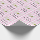 Papier Cadeau Fleurs De Cosmos Anniversaire Sur En vichy Rose (Coin)