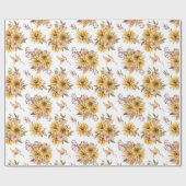 Papier Cadeau Fleurs de couleur aquarelle (Plat)