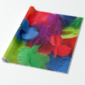Papier Cadeau Fleurs de couronnes colorées Hawaiiennes Luau Part (Déroulé)