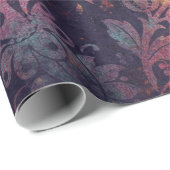 Papier Cadeau Fleurs de crayon rose à l'obscurité (Coin rond)