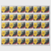Papier Cadeau Fleurs de Crocus jaunes (Plat)