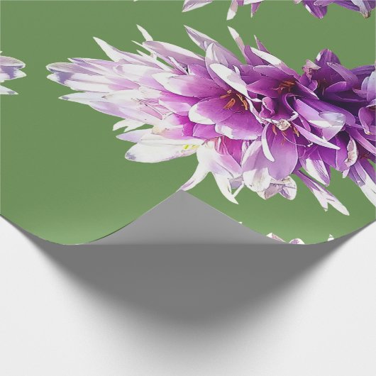 Papier Cadeau Fleurs de Crocus roses (Coin)