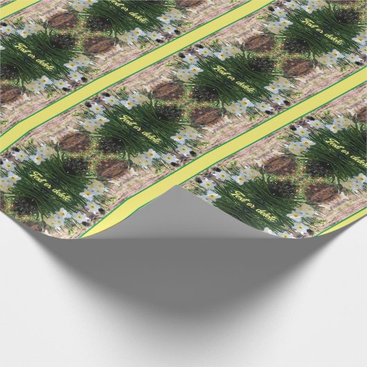 Papier Cadeau Fleurs De Daffodiles Blanches Par Brook Personnali (Coin)