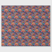 Papier Cadeau Fleurs de fantaisie fractale (Plat)