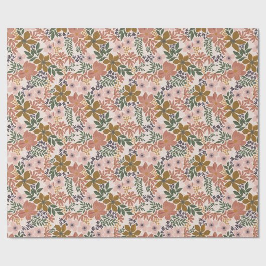 Papier Cadeau Fleurs de Ferme  (Plat)