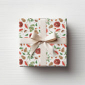 Papier Cadeau Fleurs de fêtes de Noël