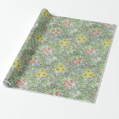 Papier Cadeau Fleurs de feuillage de Bower de William Morris vin (Déroulé)