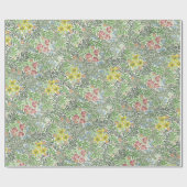 Papier Cadeau Fleurs de feuillage de Bower de William Morris vin (Plat)